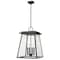Z-Lite Broughton Outdoor Chain Mount Ceiling Fixture, 4-Light, 15.75In.W x 23.75In.H, Black/Clear Beveled 521CHXL-BK - alternate 1